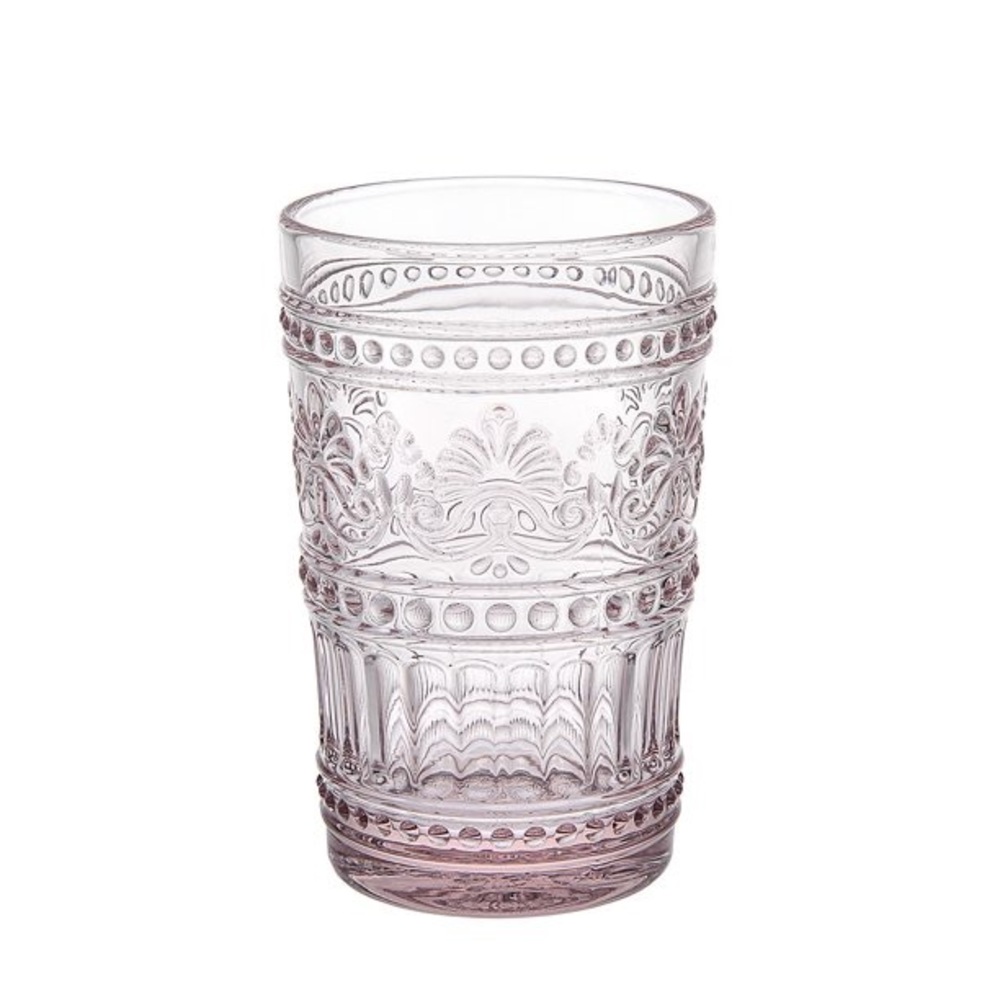 🌺 RARE 🌺 Pioneer Woman Cassie Glass 4-Piece Highball Tumblers Set Pink - Picture 6 of 7